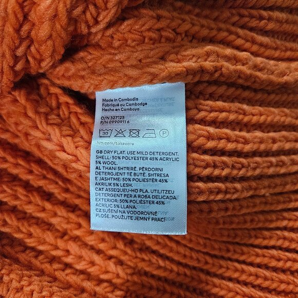 H&M Knit Sweater Womens Small Orange Cropped Turtleneck - Picture 6 of 6